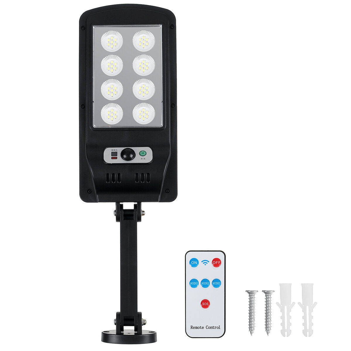 LED Solar Wall Light Garden Security Lamp PIR Motion Sensor IP65 Remote Control