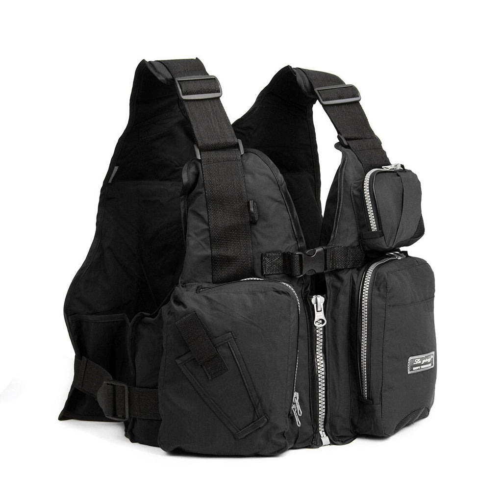 Universal 53x39x20cm Nylon Adult Adjustable Life Jacket Mulltifunctional Fishing Vest Jacket Tackle