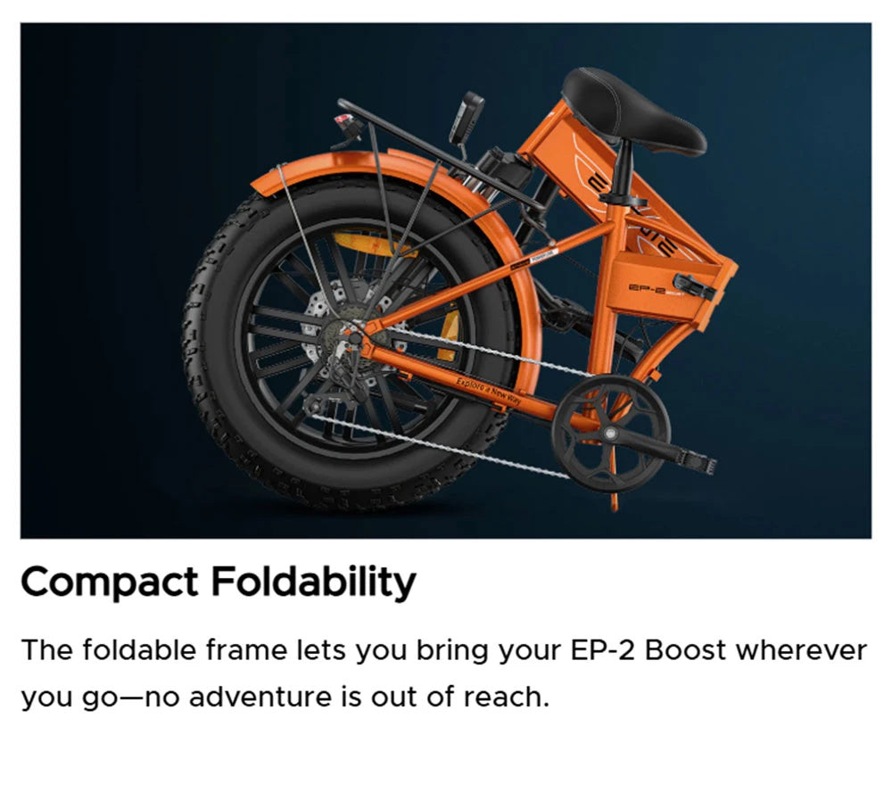 Boost 48V 13AH 250W Motor Recommended Top Speed 25KM/H 20 Inch Electric Bicycle 120KM Mileage Range Max Load 150KG ENGWE EP-2 Boost