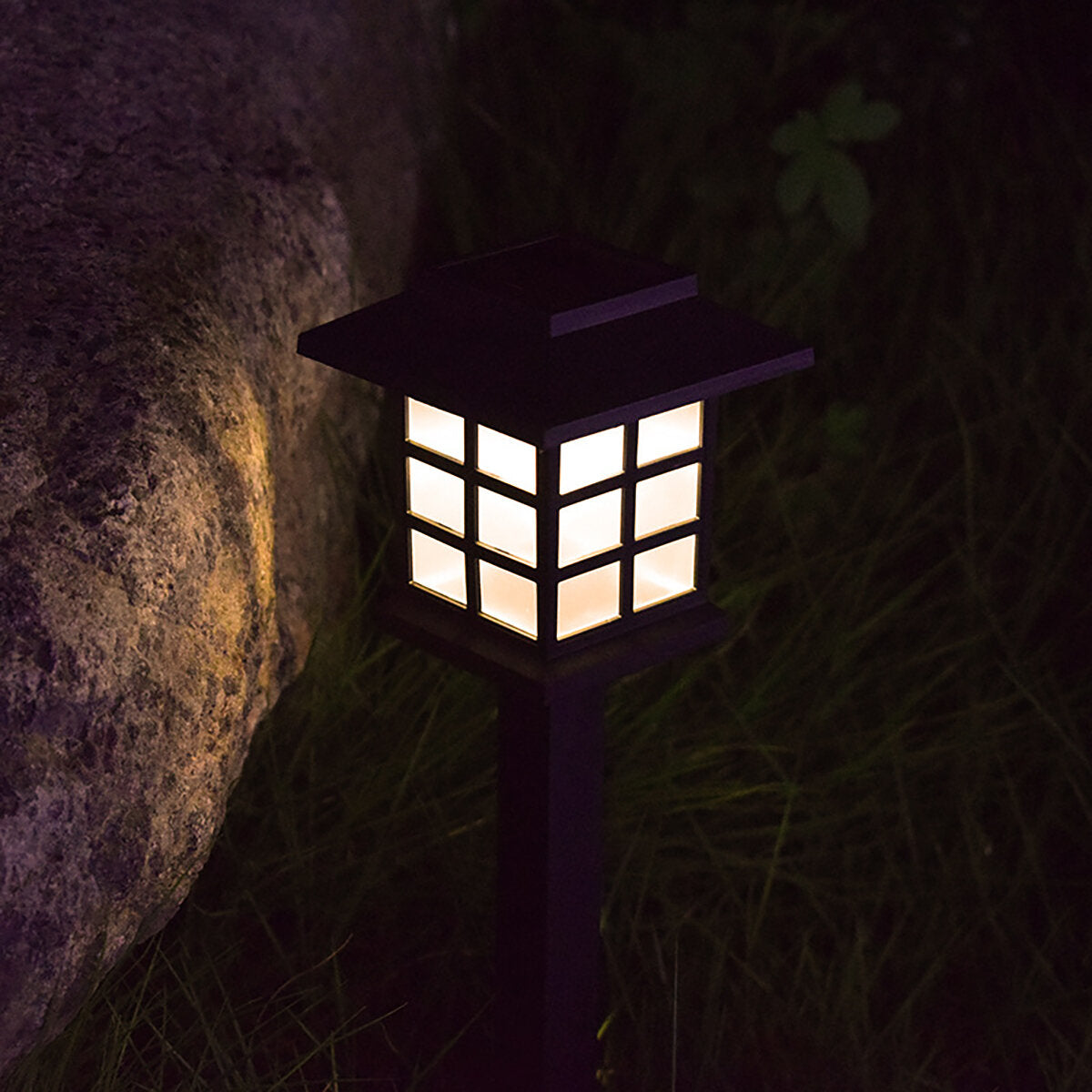 2 Pack Solar LEDLawnLights Pathway Lights Set Outdoor Yard Garden Walkway Landscape Lamp