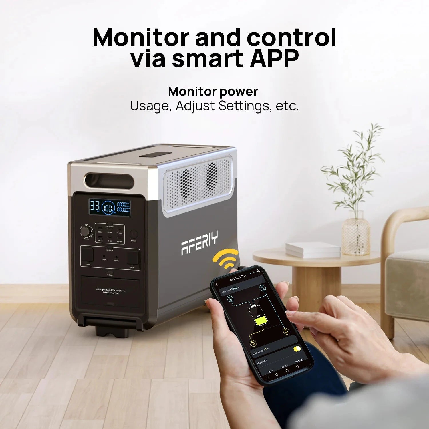3600W 3840Wh LiFePO4 Portable Power Station, Optional 1 or 2 Expansion Batteries, App Control, UPS & Wheels for Home Backup & RV