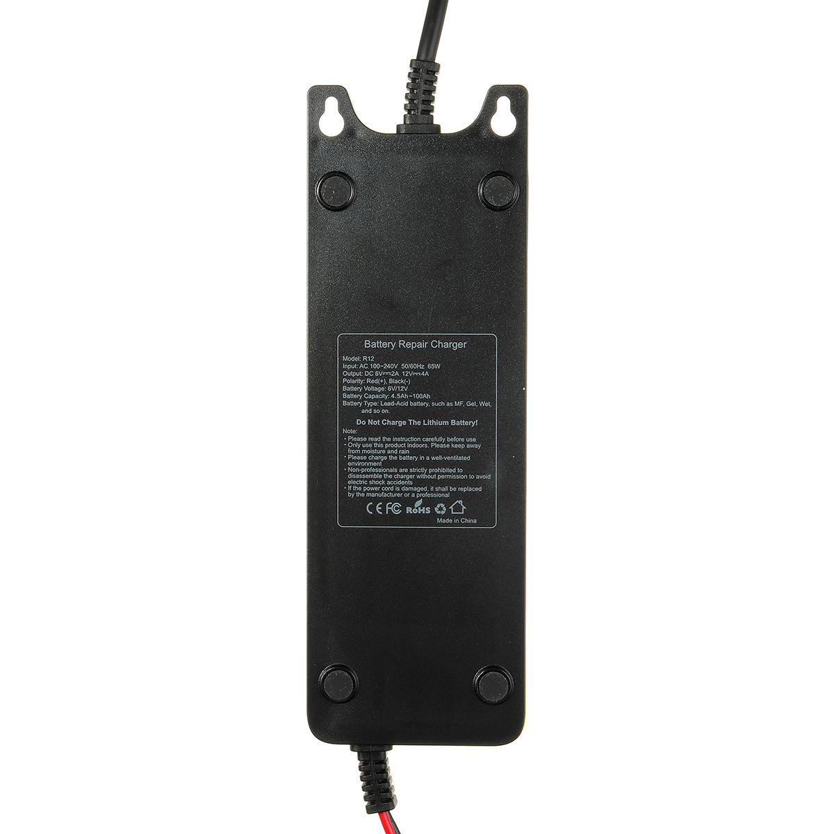 Intelligent LCD 4.5-100AH Output 6V/2A 12V/4A Car Motorcycle Automatic Pulse Battery Charger