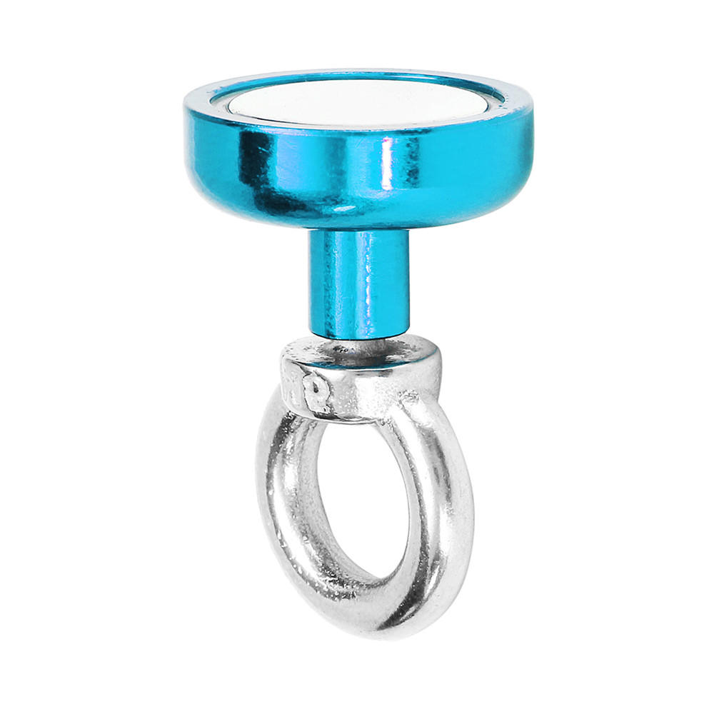 25mm 22kg Neodymium Recovery Magnet Metal Detector Circular Eyebolt Magnet Red/Yellow/Blue