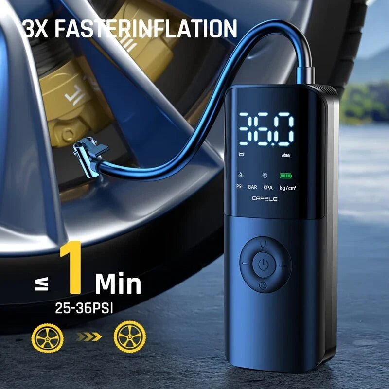 150PSI Wireless Air Pump 35W Power 4000mAh Battery Type-C LED Display 0.5KG Lightweight Mini Bike Pump for Car Bicycle Electric Scooter Basketball