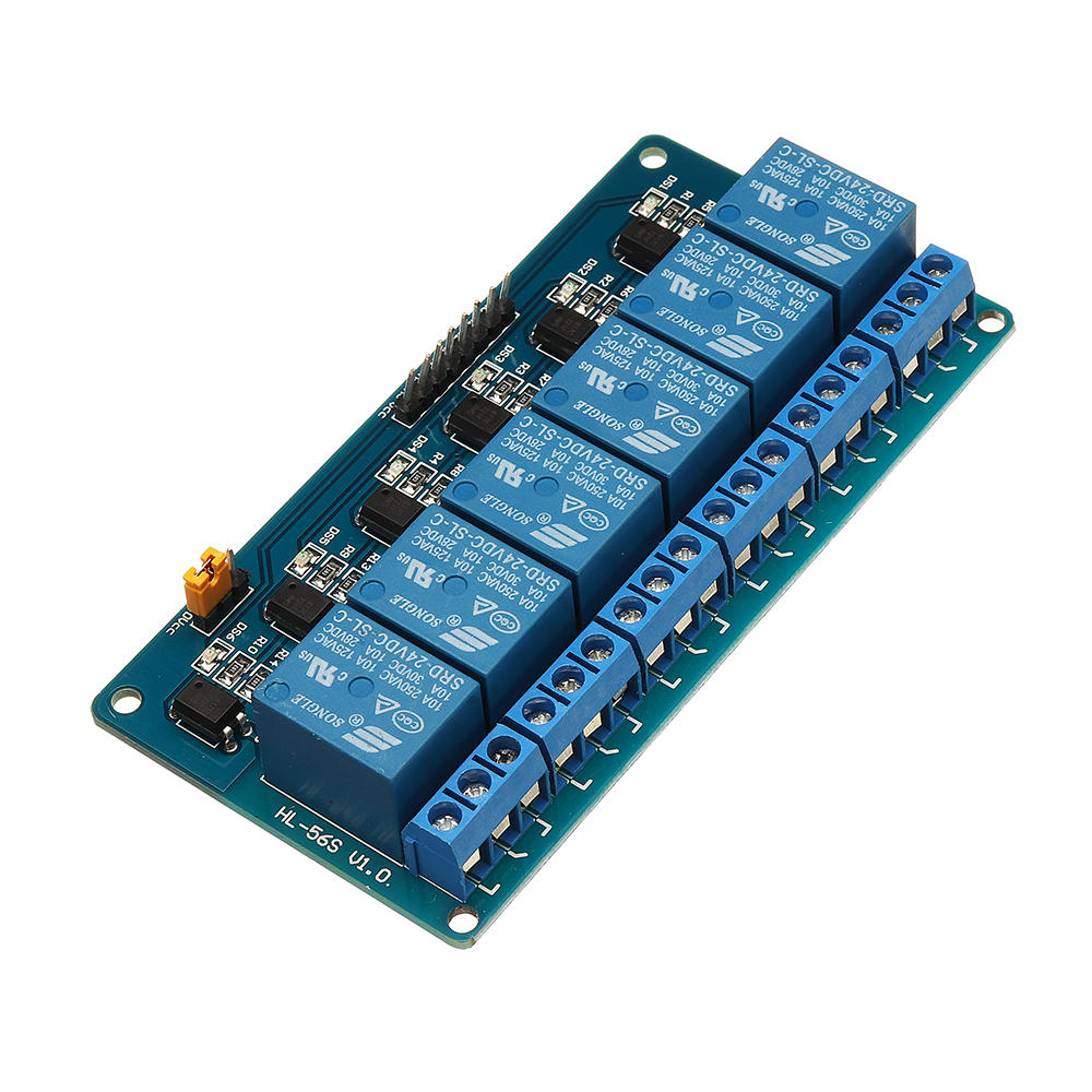 6 Channel 24V Relay Module Low Level Trigger With Optocoupler Isolation