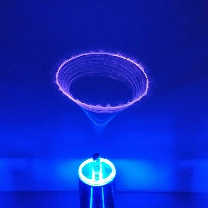 110V-220V Music Tesla Blue Coil Gold Base Finished Product Wireless Transmission Sound Power Model