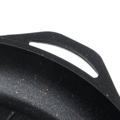 Aluminum 38.5cm BBQ Grill Plate Barbecue Non Stick Coating Roaster Plate for Camping Picnic
