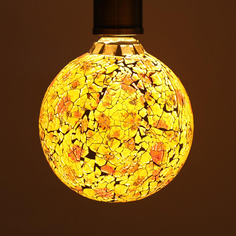 SMD2835 4W E27 G125 2700K Warm White LED Tiffany Art Glass Light Bulb AC85-265V