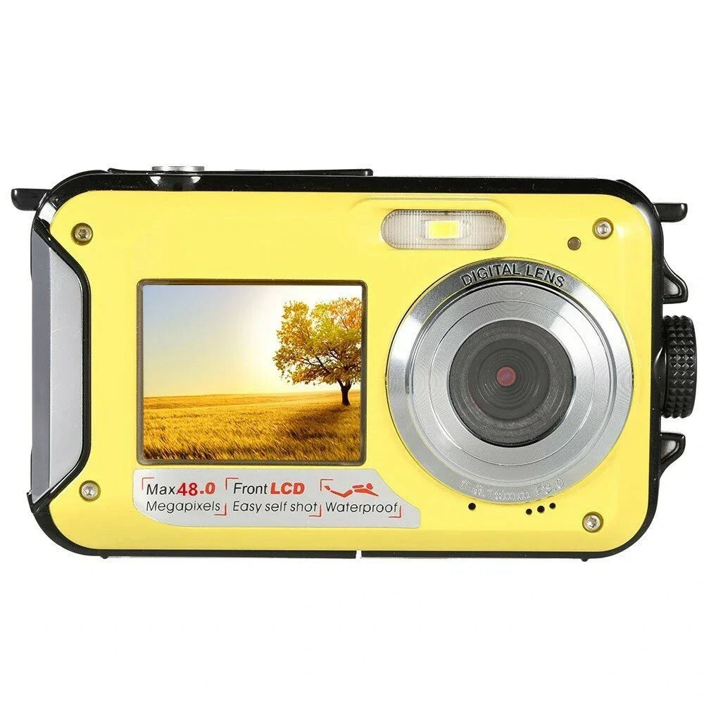 HD368 2.7K 48MP Full HD Underwater Digital Camera 10FT Waterproof Dual Screen 16X Digital Zoom for Snorkelling Swimming
