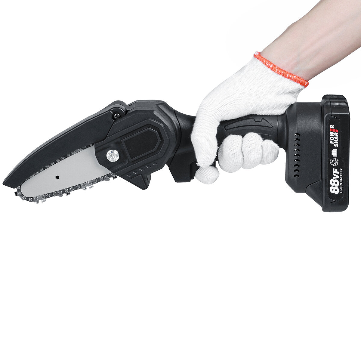 21V Cordless Electric Chainsaw Chain Saw Handheld Garden Wood Cutting Tool with Battery