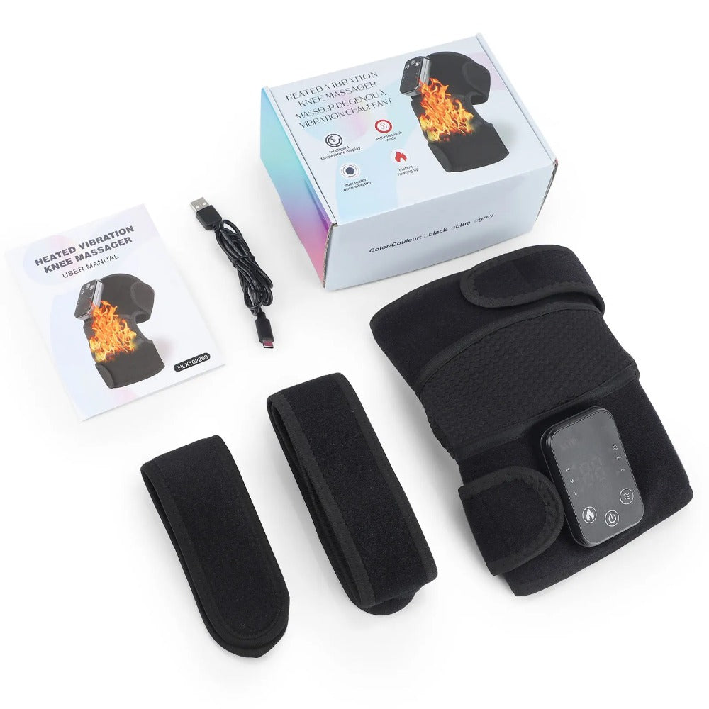 Heated Shoulder Steamer Brace - 3-in-1 Massage & Heat Therapy, Adjustable Straps, 5000mAh Battery, Grey/Black
