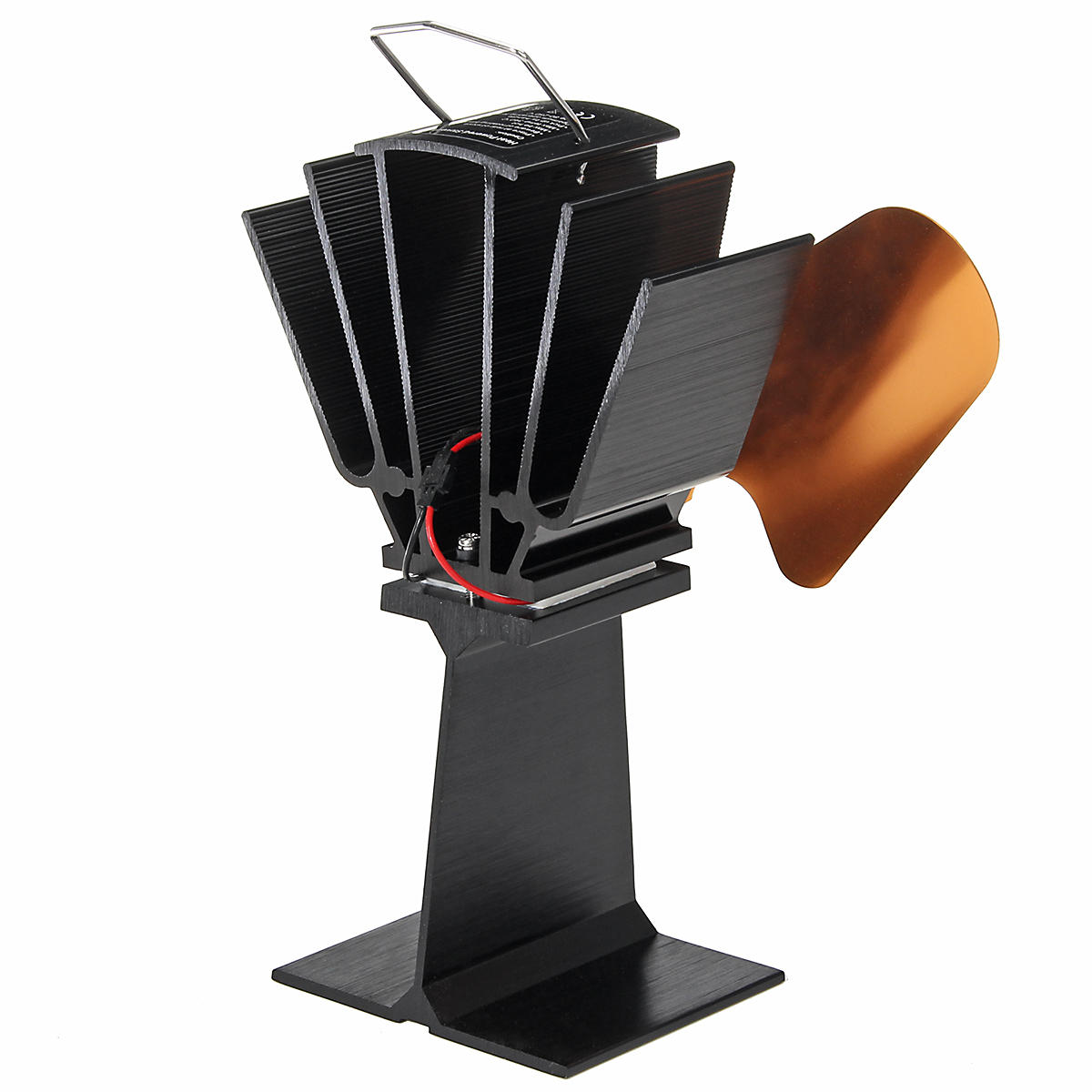 2 Blade Heat Powered Wood Stove Fan Silent Eco-Friendly Fireplace Fan for Wood Log Burner