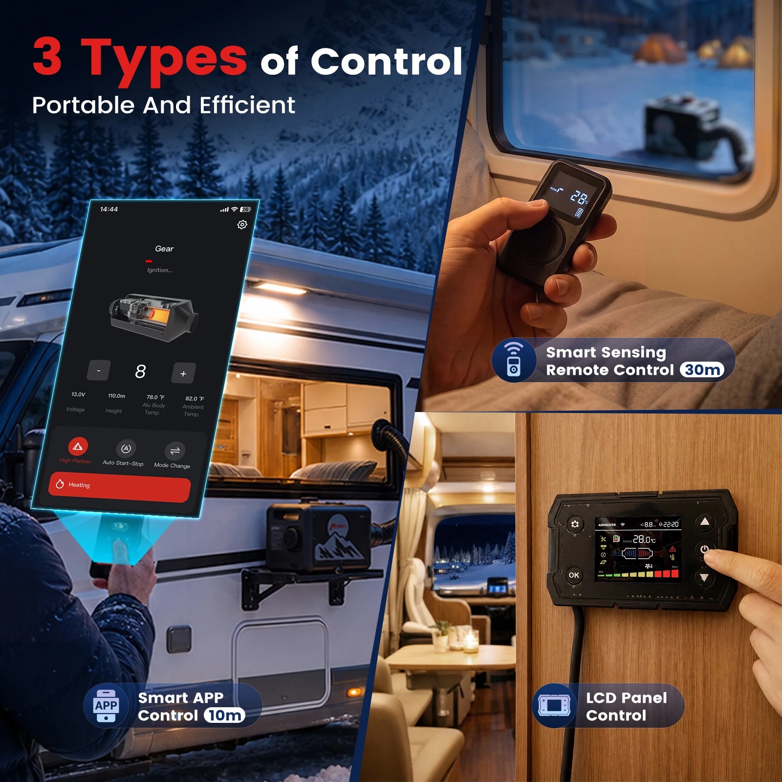 MAX 2 8KW 7.9L All-in-One Diesel Heater, App Control, Wireless Temperature Sensor & Adaptive Mode for RV, Camper & Truck