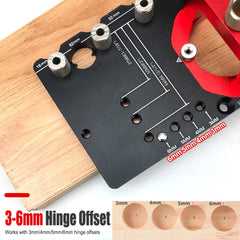 Adjustable Hinge Punch Locator Kit with 35mm Hole Opener, Drill Bits & Positioning Tools for Precise Installations