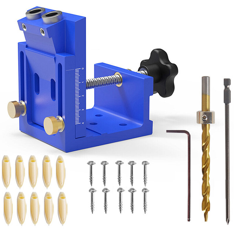 Adjustable Angle Hole Puncher with 9.5mm Drill Bit, Dual-Purpose Design, Metric/Imperial Calibration, Aluminum Build