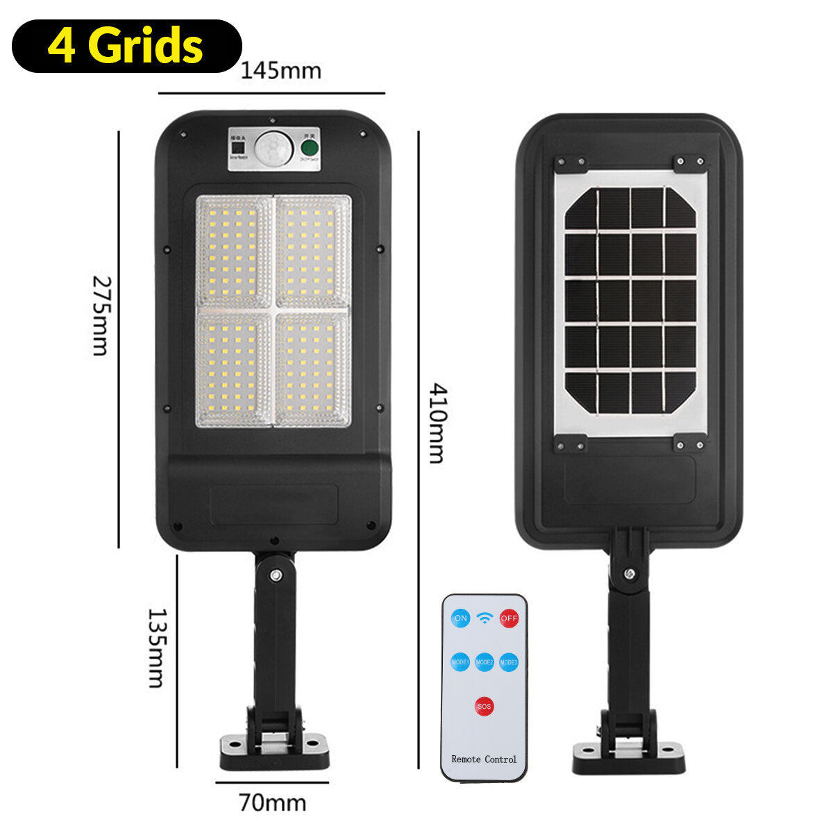 128LED Light Rechargeable Solar Power Street Light Human Body Induction Rural Remote Control Solar Street Lights