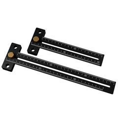 Aluminum Alloy Metric Line Scribe Ruler - 180/280mm T-Ruler for Woodworking Marking and Positioning