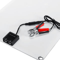30W 18V Monocrystalline Solar Panel Dual 12V/5V DC USB Charger Kit with 10A Solar Controller & Cables