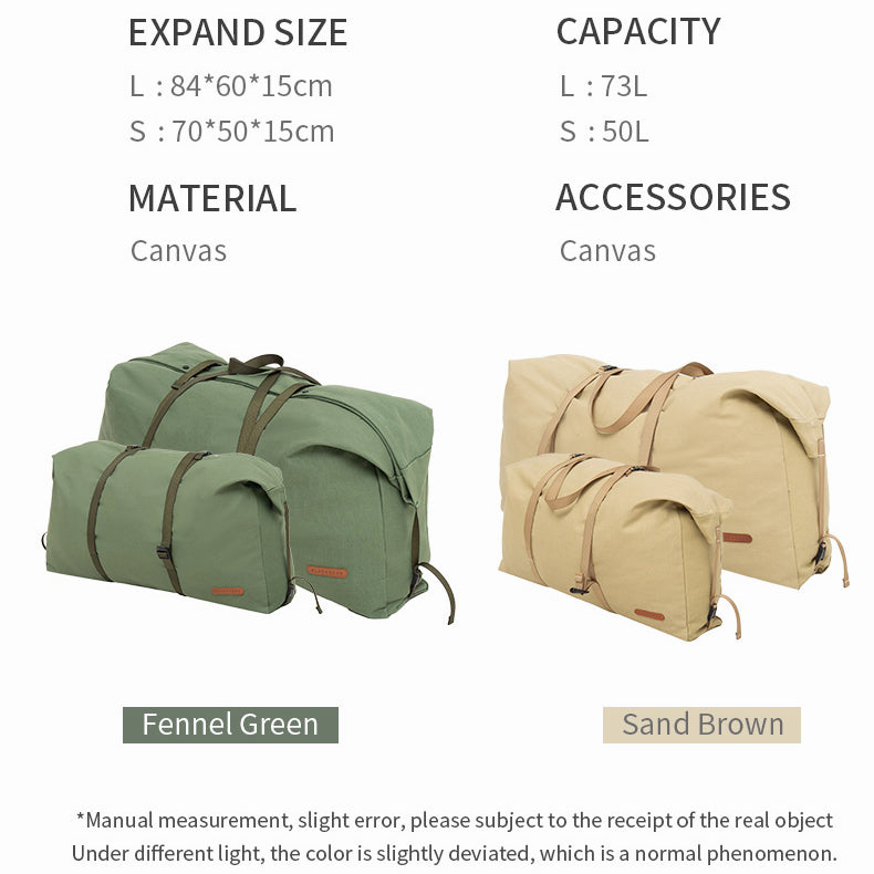 Outdoor Camping Canvas Bag Large Sport Gear Set Equipment