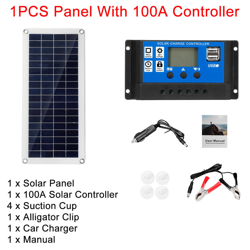 40W 12V Solar Panel Kit 60A/100A Battery Charger Controller Camping RV Caravan Boat