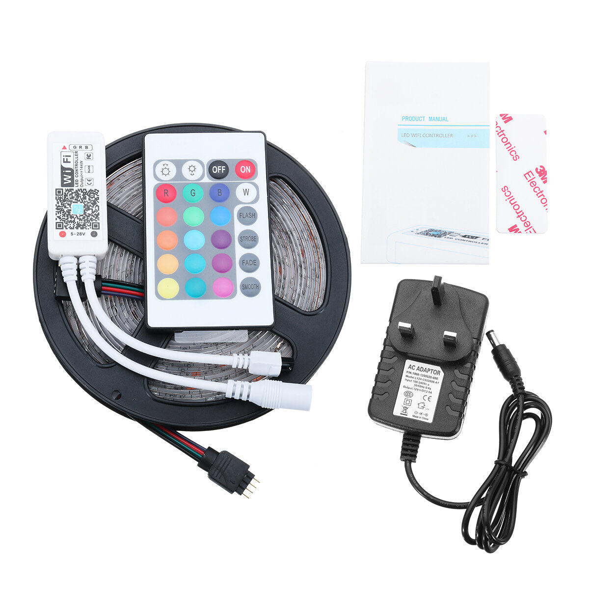 DC12V 5m 24W Watertight Alexa Smart Home WIFI Controller APP Control LED Strip Light Christmas Decorations Clearance Christmas Lights