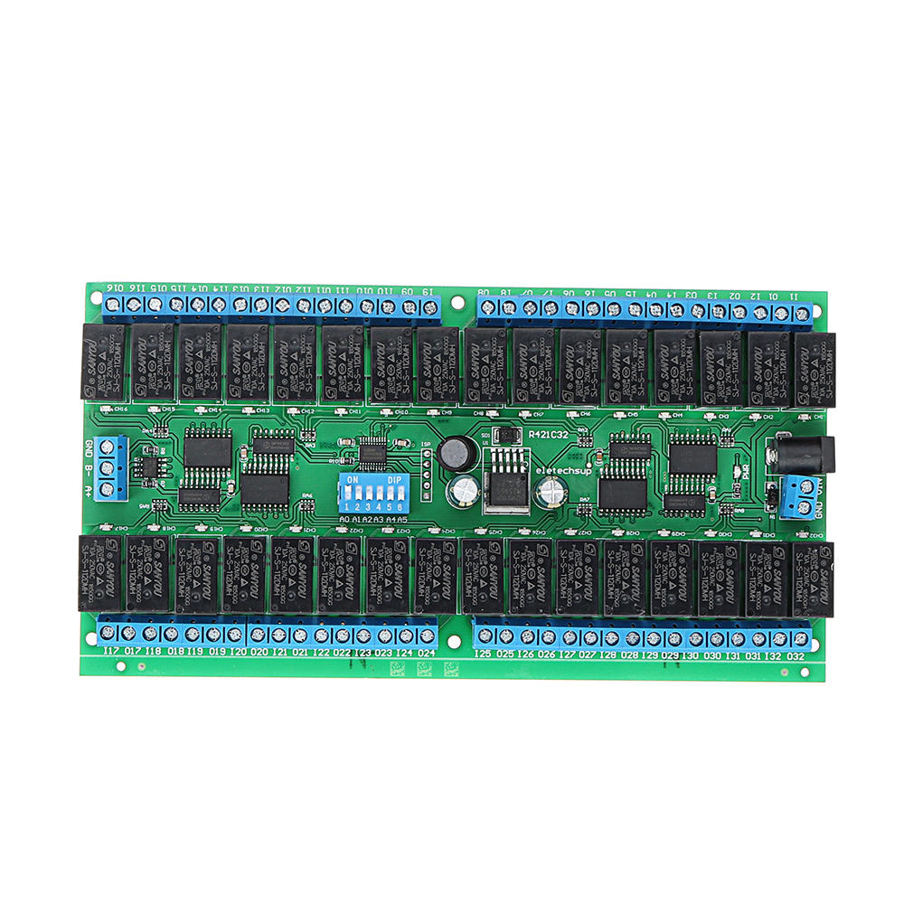 12V 32CH Channel RS485 Relay Modbus RTU Protocol Serial Remote Control Switch PLC Control Board