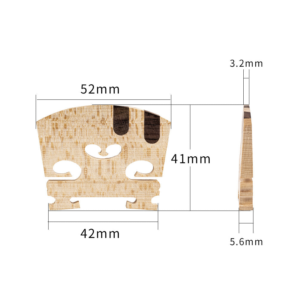 1PC Master AA Grade Snow Flake Texture Maple Violin Bridge 4/4 Violin Bridge Replacement With E A Ebony Inlay