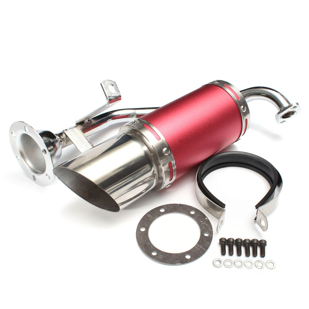 50mm/2in Motorcycle Exhaust System Stainless Steel Short Carbon Fiber For GY6 150cc 4 Stroke Scooter