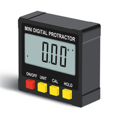 Digital Protractor Angle Finder Inclinometer - Black, 4x90° Range, ±0.2° Accuracy, LCD Display, Magnetic, Portable