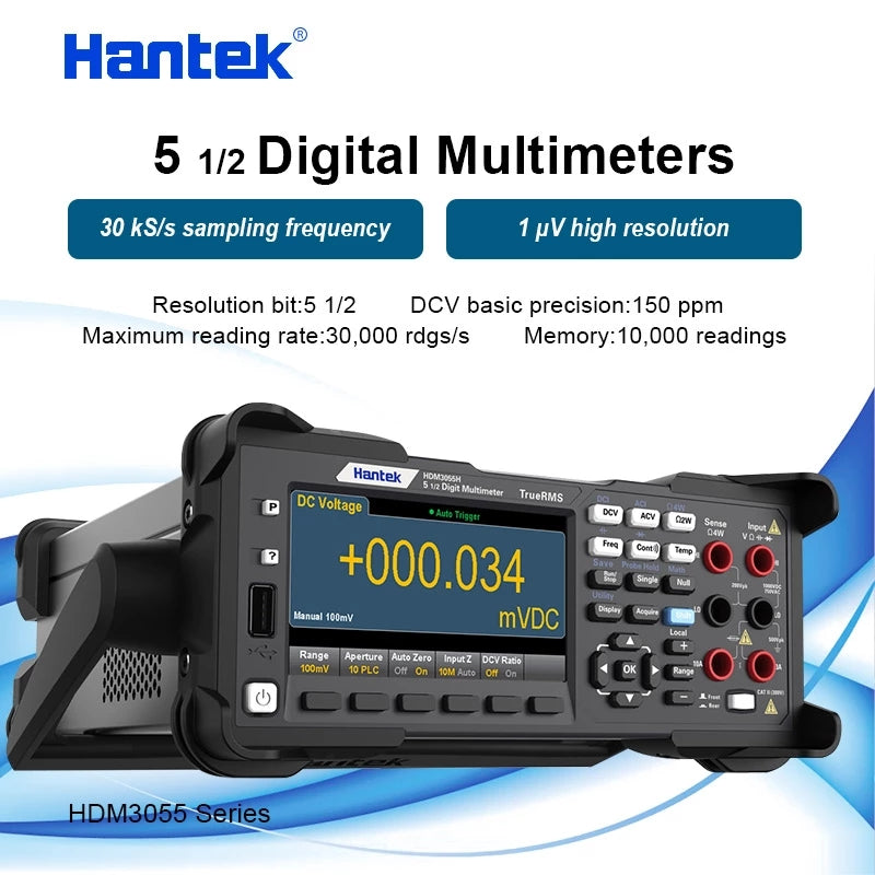 1/2 6 1/2 True RMS Digital Multimeter Dual Display 30,000rdgs/s Reading Rate + 10,000 Memory Desktop Multitester HDM3055 HDM3055A HDM3065 HDM3065B