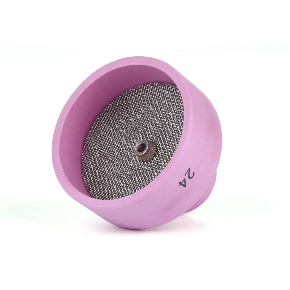 7PCS TIG Extra Large Alumina Ceramic Nozzle Cups Strainer Mesh Gas Lens 2.4mm 3/32" Collet Gas Lens for WP17/18/26