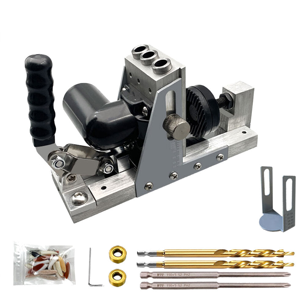 High-Quality Adjustable Oblique Hole Jig with Laser Calibration, Non-Slip Handle, and Versatile Hole Spacing for Woodworking
