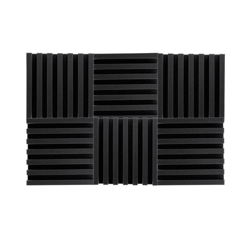 6Pcs Acoustic Wall Panel Tiles Studio Sound Proofing Insulation Foam Pads