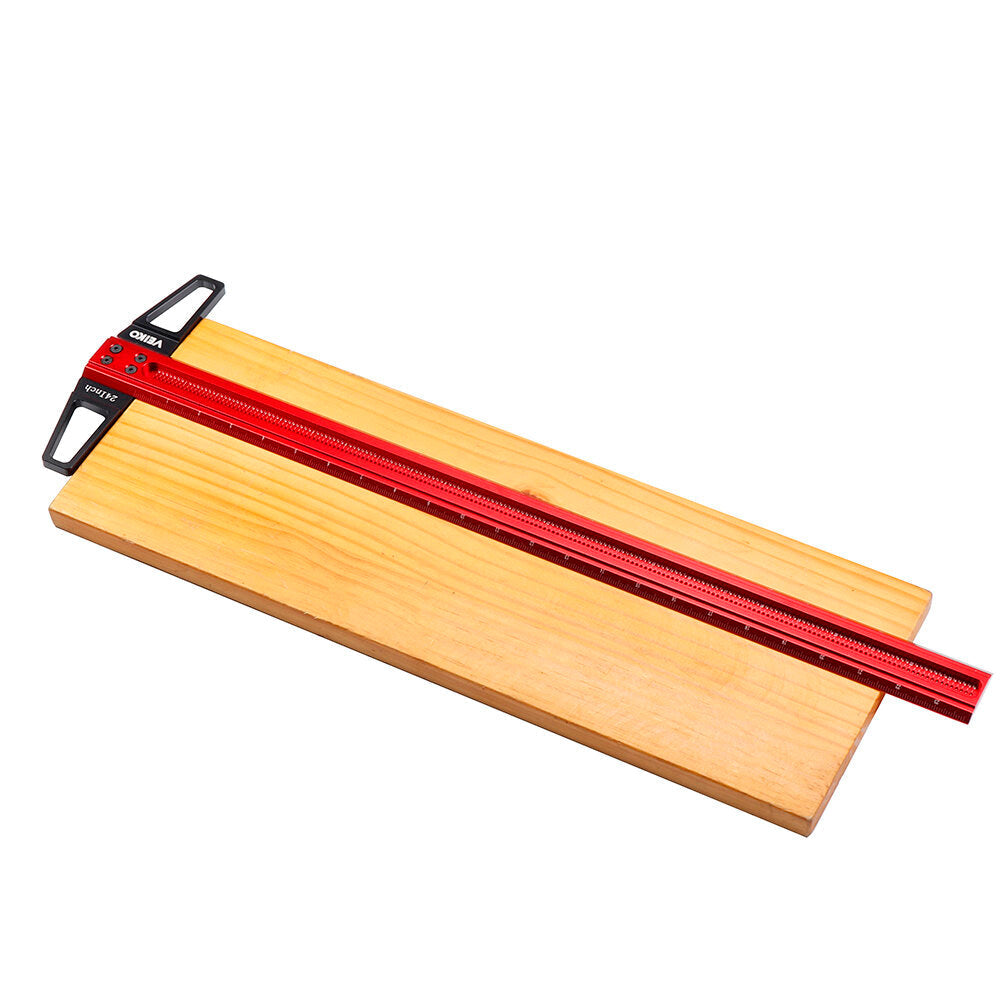12 to 30 Inch Aluminum Alloy Precision Woodworking Scriber Positioning Marking T Ruler 1/16 Inch Per Hole