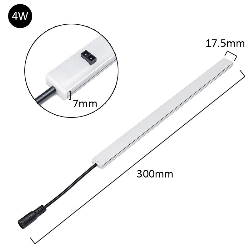 4W 6W 8W Hand Sensor Kitchen Cupboard LED Rigid Strip Light Under Cabinet Shelf Counter Lamp DC12V