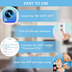 3.9mm HD WIFI Wireless Otoscope IP67 Waterproof LED Ear Camera Endoscope USB Charging Earwax Removal Tools Set