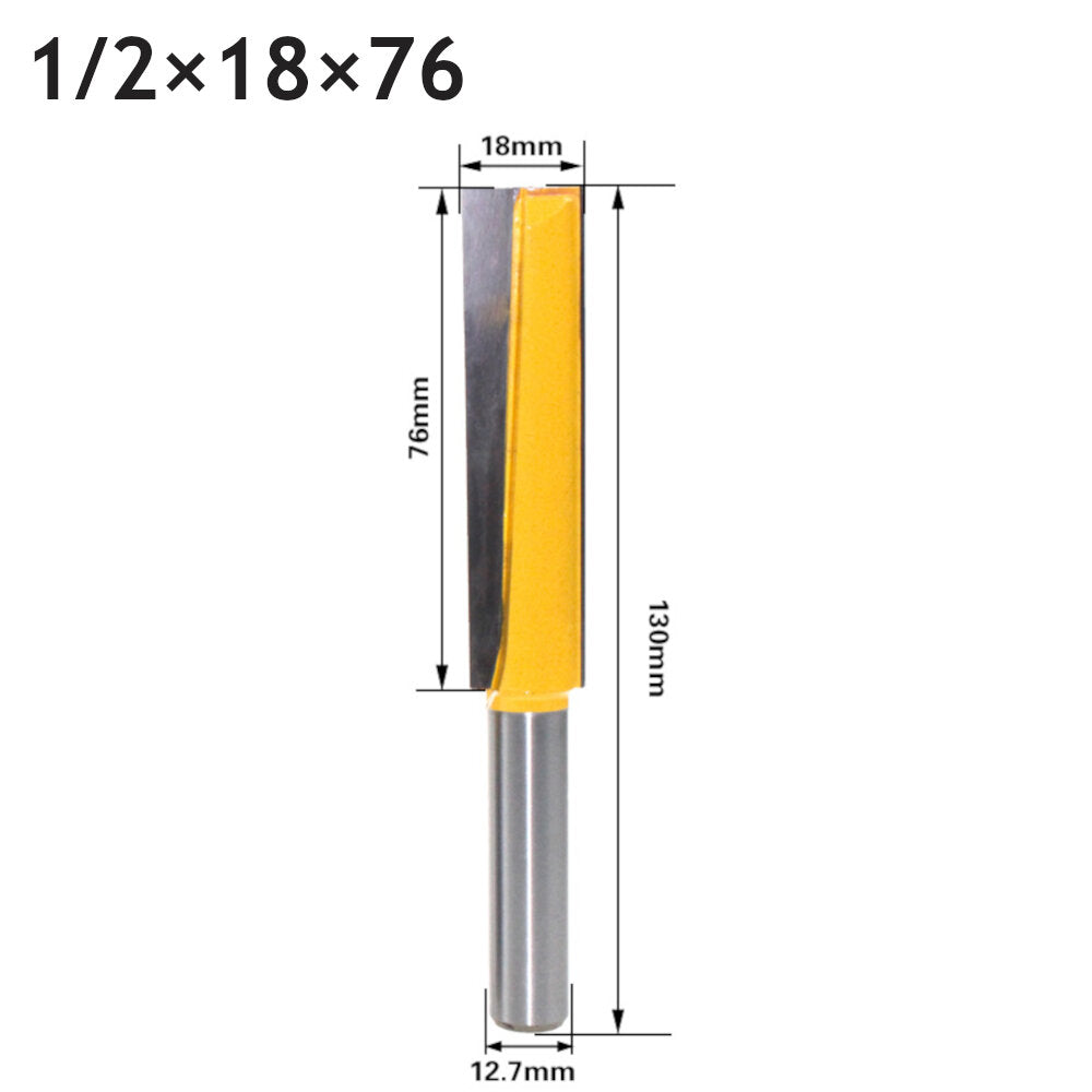 12.7mm 1/2 Inch Shank Straight Bottom Cleaning Router Bit Tungsten Carbide Woodworking Cutting Tools