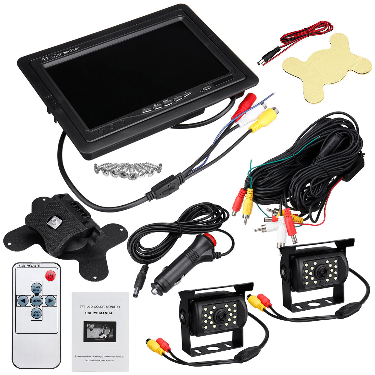 7'' LCD Monitor + Rear View Reverse Backup Camera