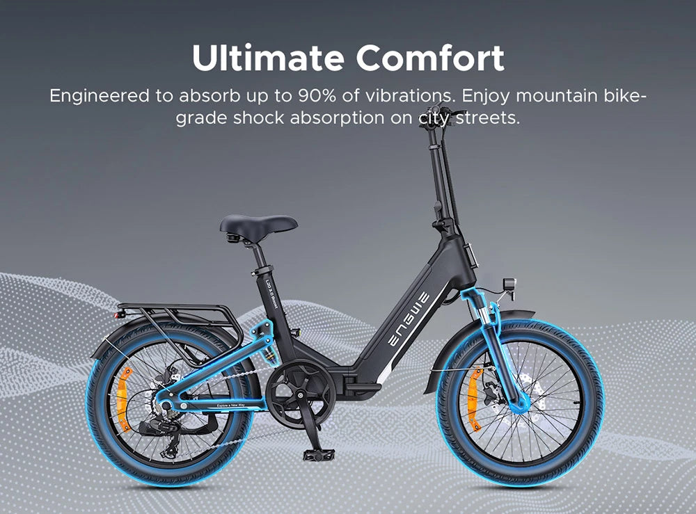Electric Bicycle 13.5Ah 48V 250W Motor Recommended Top Speed 25KM/H 20 Inches Tire Electric Bike 135km Mileage Max Load 150Kg
