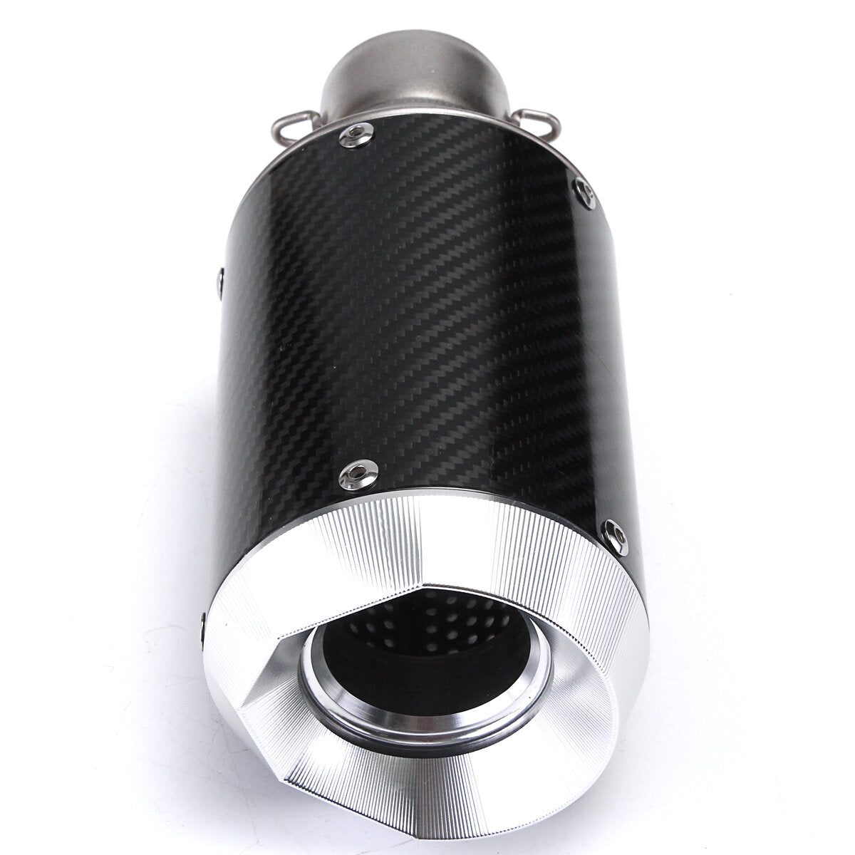 Motorcycle 51mm Slip-On Round Exhaust Muffler Carbon Fiber Universal