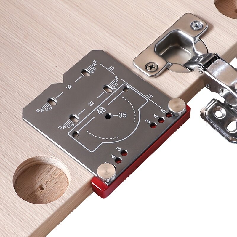 35mm Aluminum Alloy Hinge Jig for Concealed Hinges - Accurate Drill Guide Locator for Cabinet Door Installation