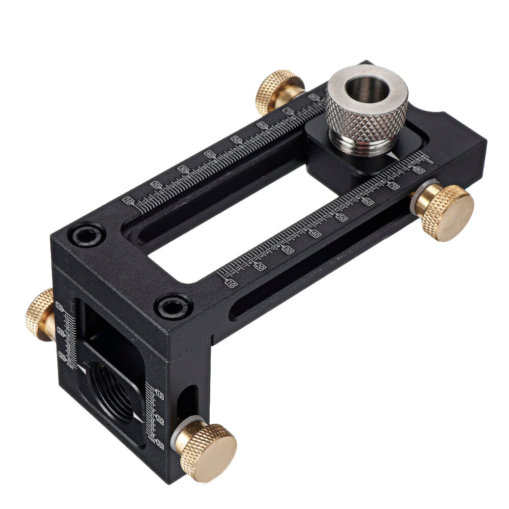 2 In 1 Adjustable Baby Bed Screw Drill Locator Kit with 4 Drill Bushings, Aluminum Alloy, Black/Silver, Precision Guide