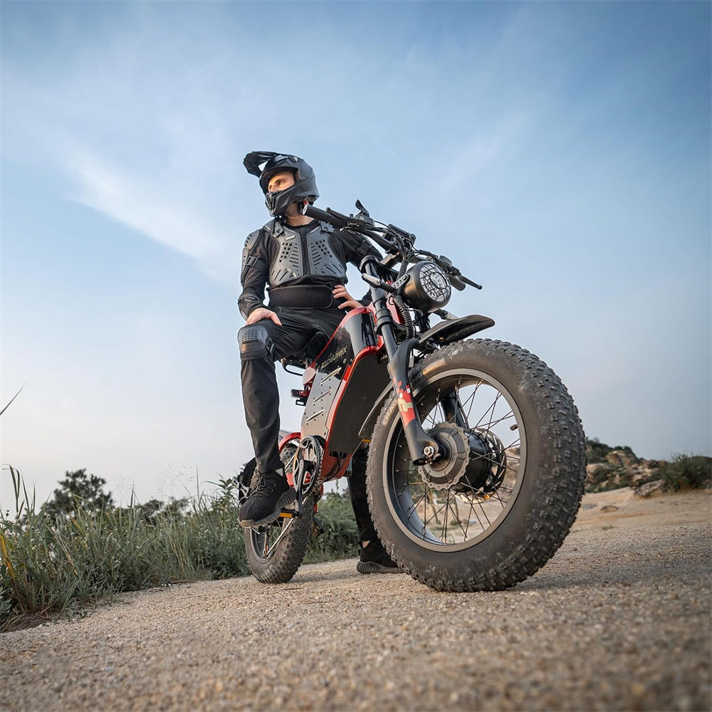 Electric Bike 48V 30AH Battery 1000W*2 Dual Motors Recommended Top Speed 25KM/H 20*4.0inch Tires 90KM Max Mileage 200KG Max Load Electric Bicycle