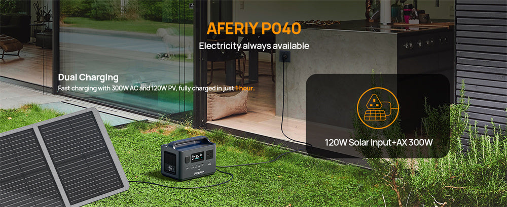 Portable Power Station 400W 256Wh LiFePO4 Battery, 300W AC & 120W Solar Charging for Reliable Backup for Camping,RV Outdoor Solar Generator
