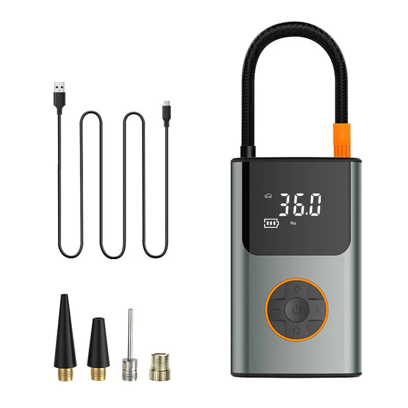 150PSI Fast Bike Pump - 5 Modes, 70W 2000mAh, USB Rechargeable, Digital Display, for Bicycle/Car/Basketball