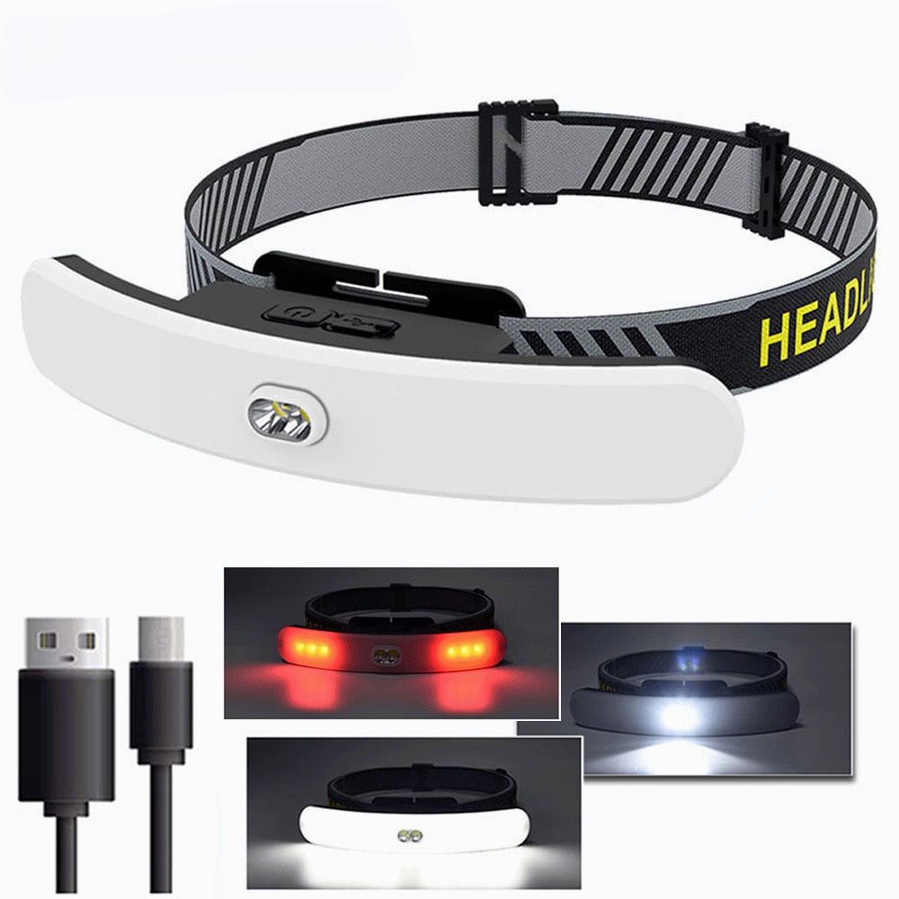 USB Rechargeable Headlamp Large Floodlight Multifunctional Headlight Head-mounted Strong Light Fishing Light for Camping