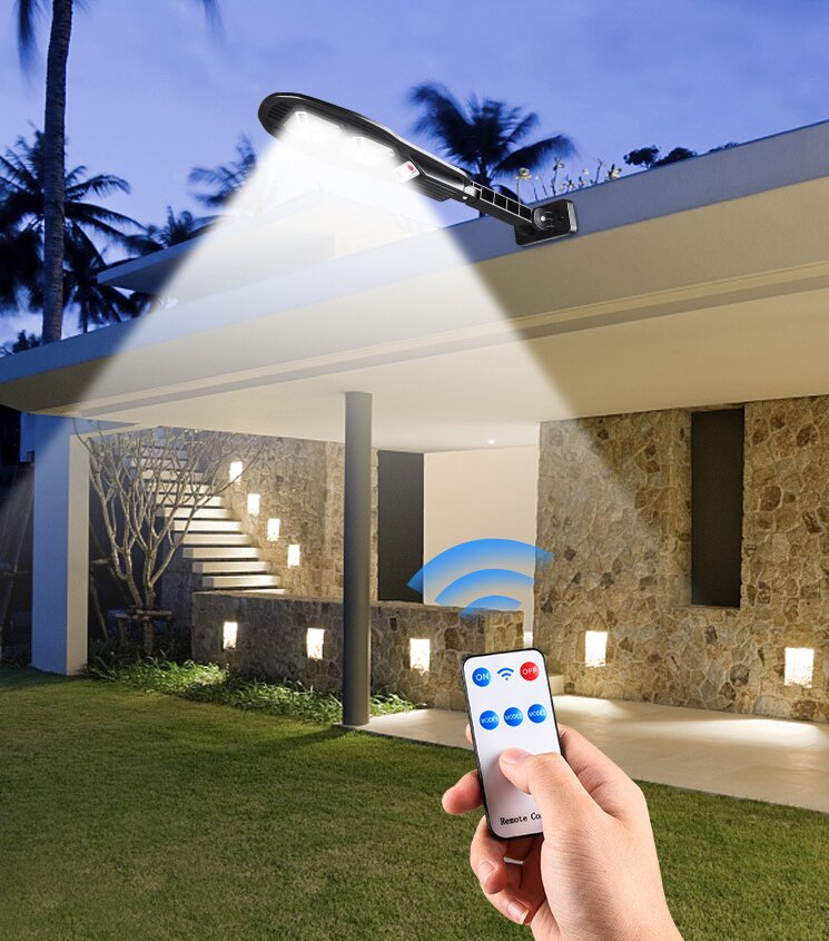 24COB/8COB Outdoor Solar Lamp Street Lights with Remote Control IP65 Waterproof for Garden Yard