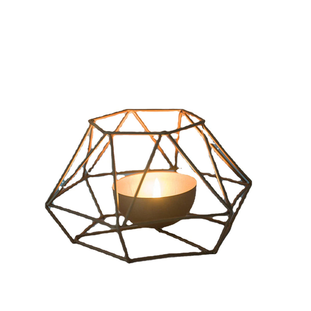 Creative Hollow Nordic 3D Geometric Tea Light Candlestick Candle Holder Decor