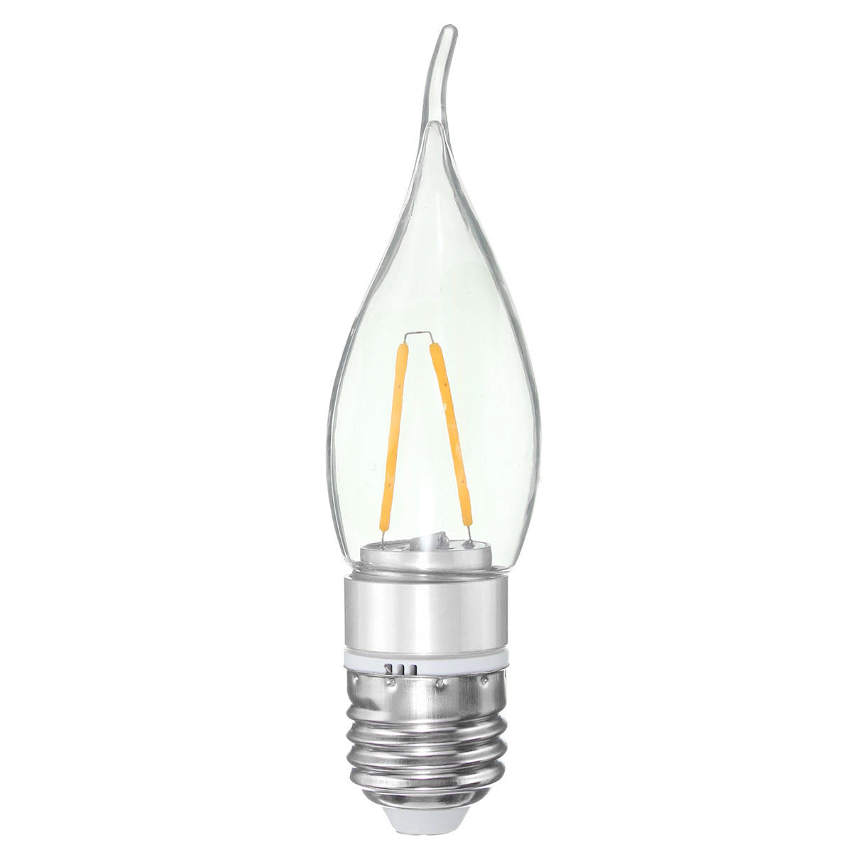 Non-Dimmable 2W Sliver Pull Tail Incandescent Candle Light Bulb 220V