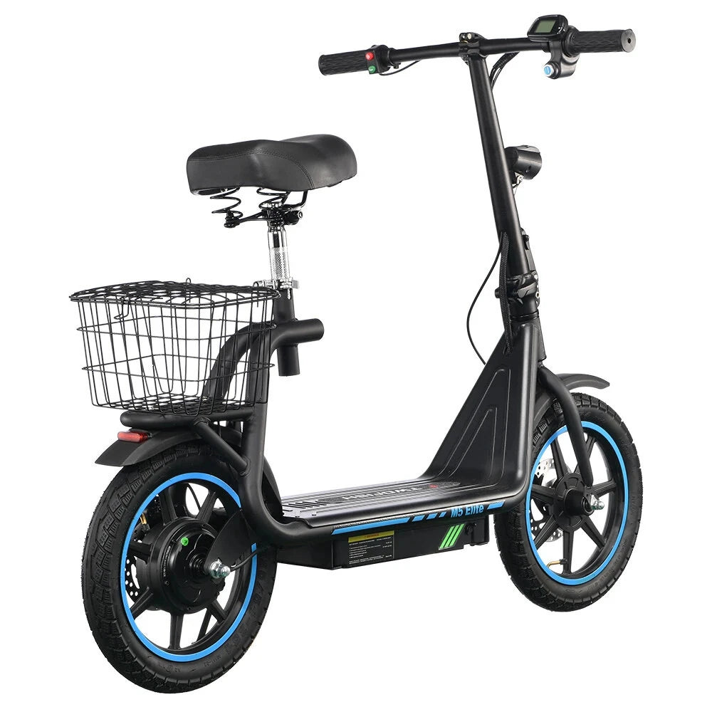 Electric Scooter 48V 13Ah Battery 500W Motor Top Speed 20KM/H 14inch Tires 30KM Max Mileage 120KG Max Load Folding E-Scooter